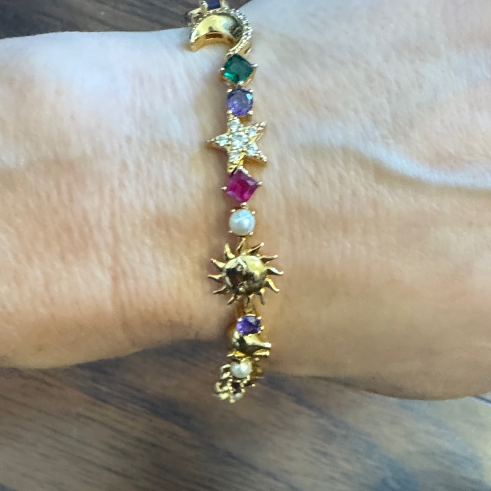 Kate Spade Gold Multicolor Celestial Charm Bracelet